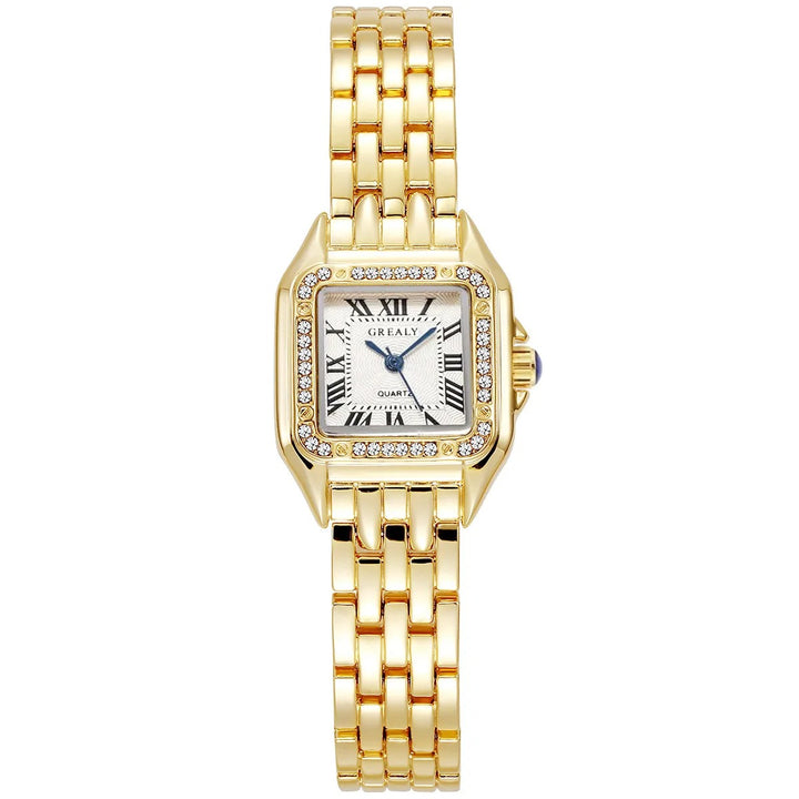 Gold Ladies Watch with Zircons