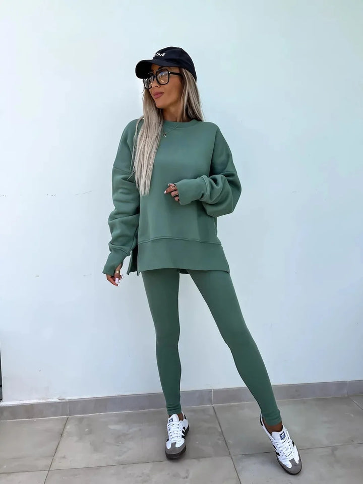 Green oversized tracksuit set