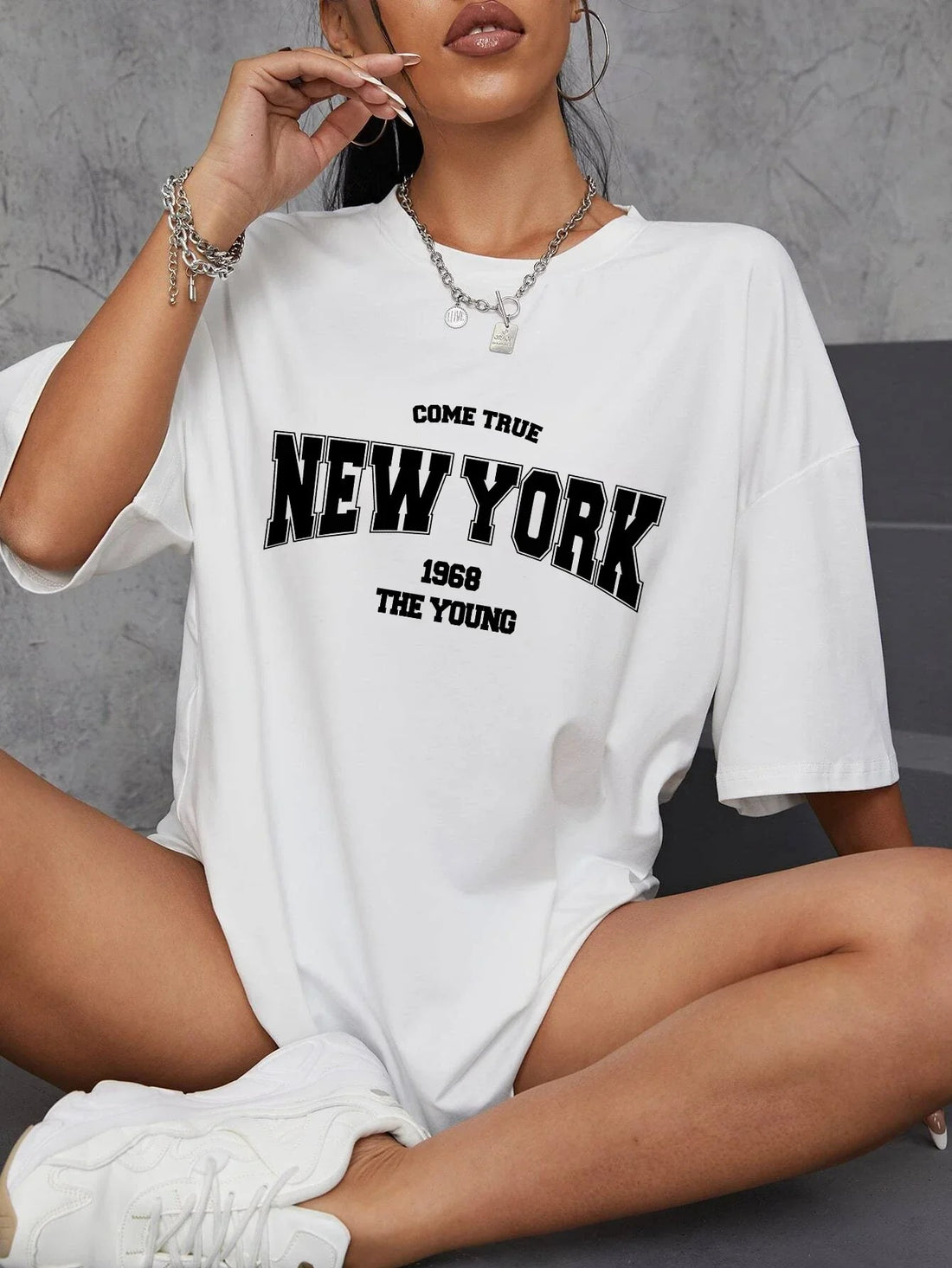 White Oversize T-shirt 1968 New York