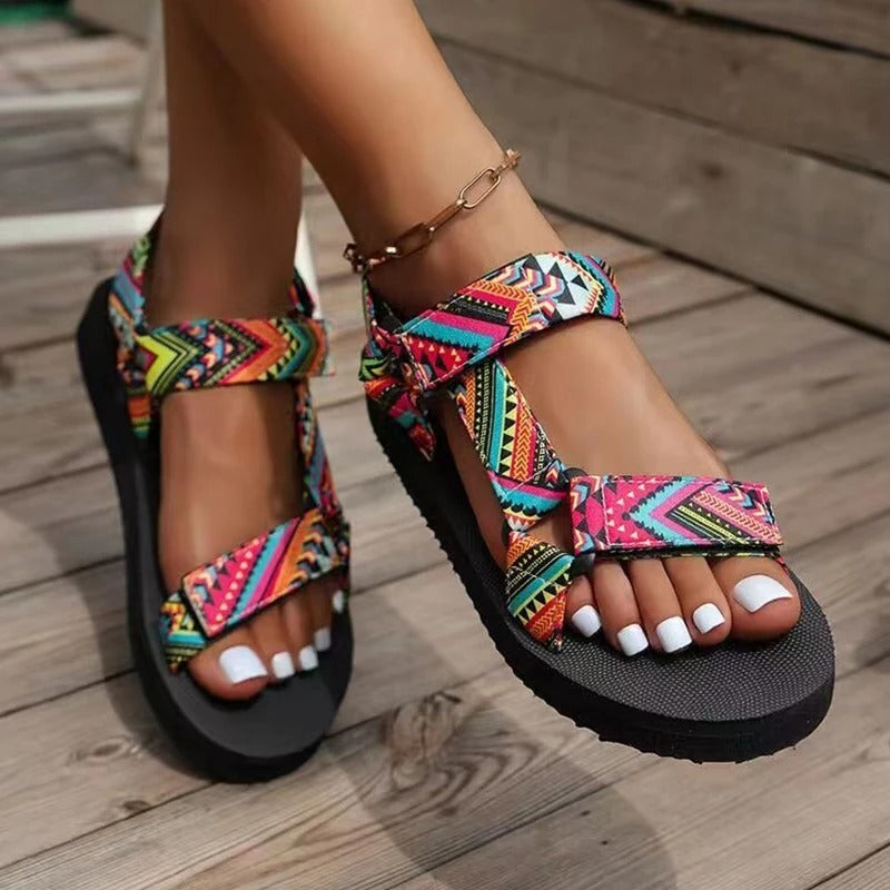 Colorful rubber-soled sandals