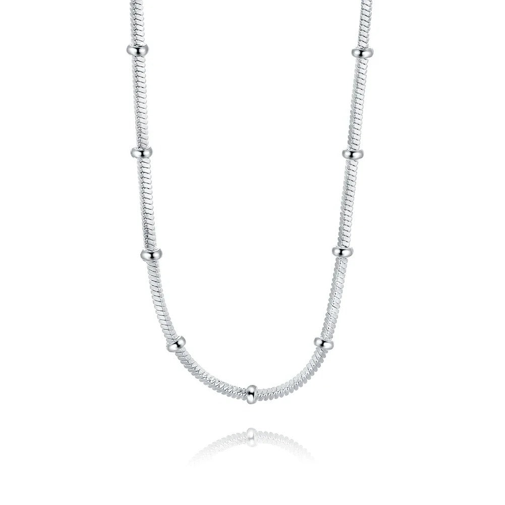 Silver Snake Weave Necklace – Classic Design