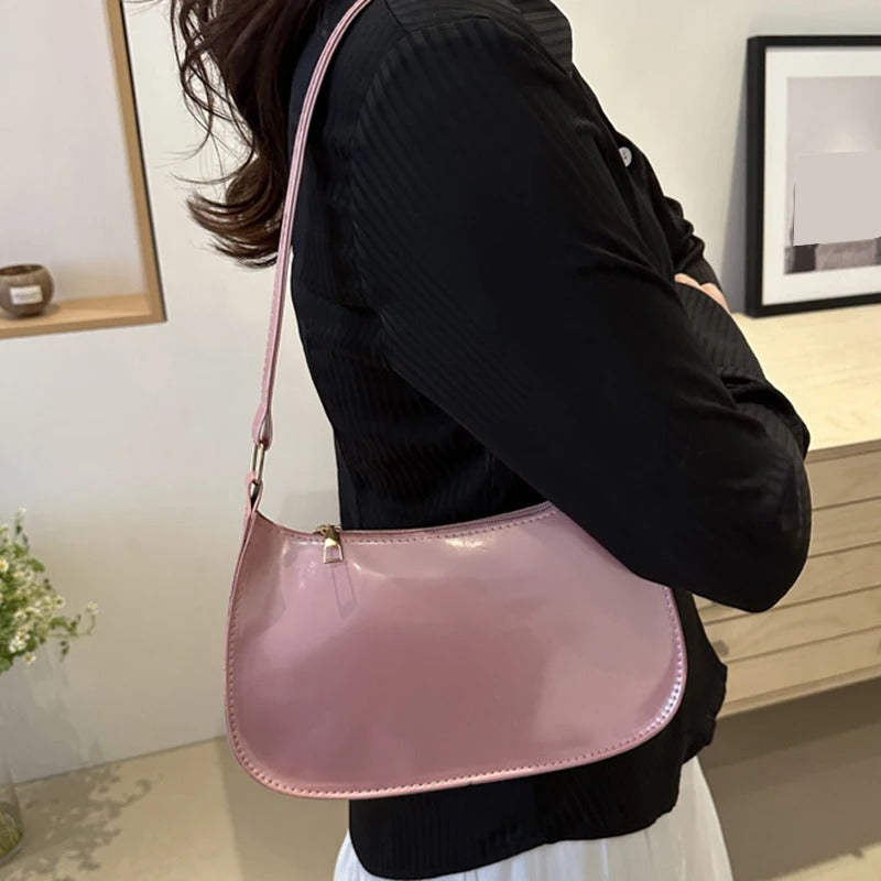 Retro PU Leather Shoulder Bag Pink