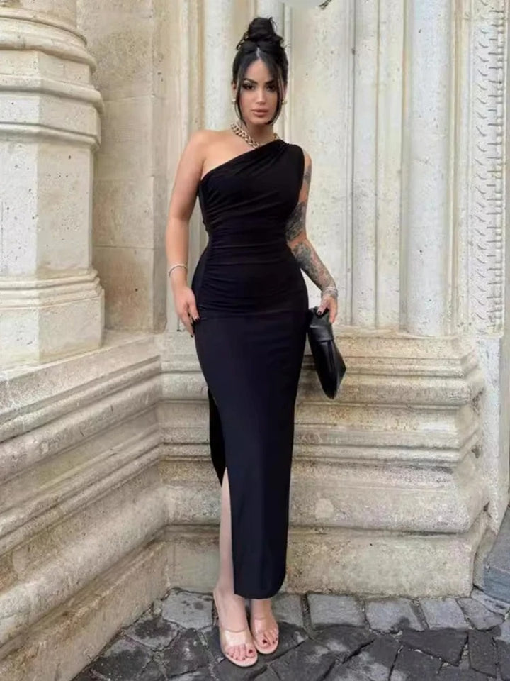 Black long dress with slit