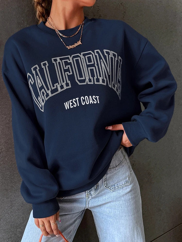 Navy Oversize Sweatshirt "California West Coast"