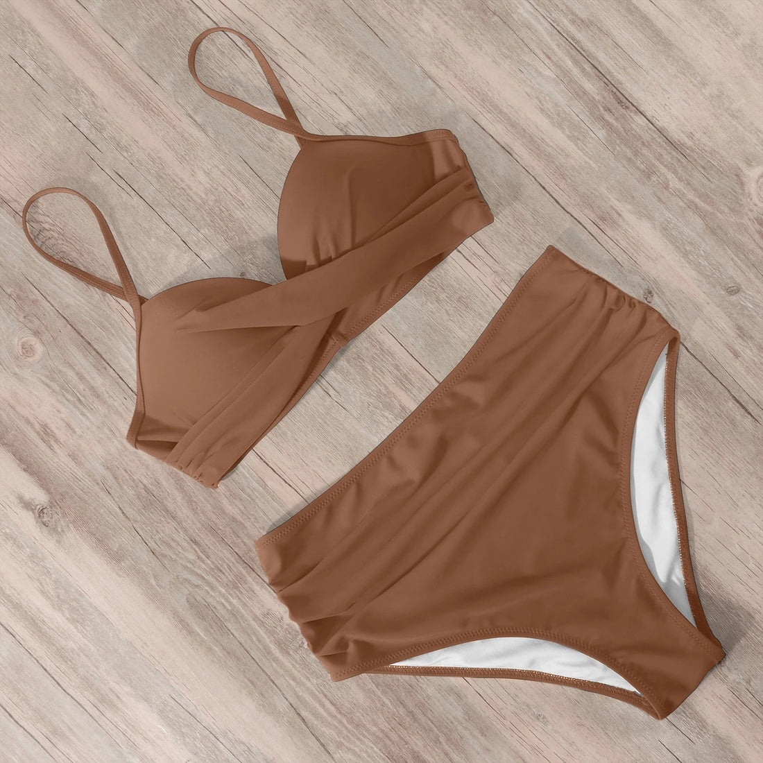 Brown High Waist Push-Up Bikini