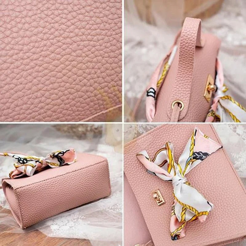 Pink Silk Strap Designer Shoulder Bag