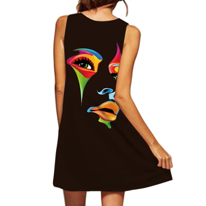 Black dress with art print