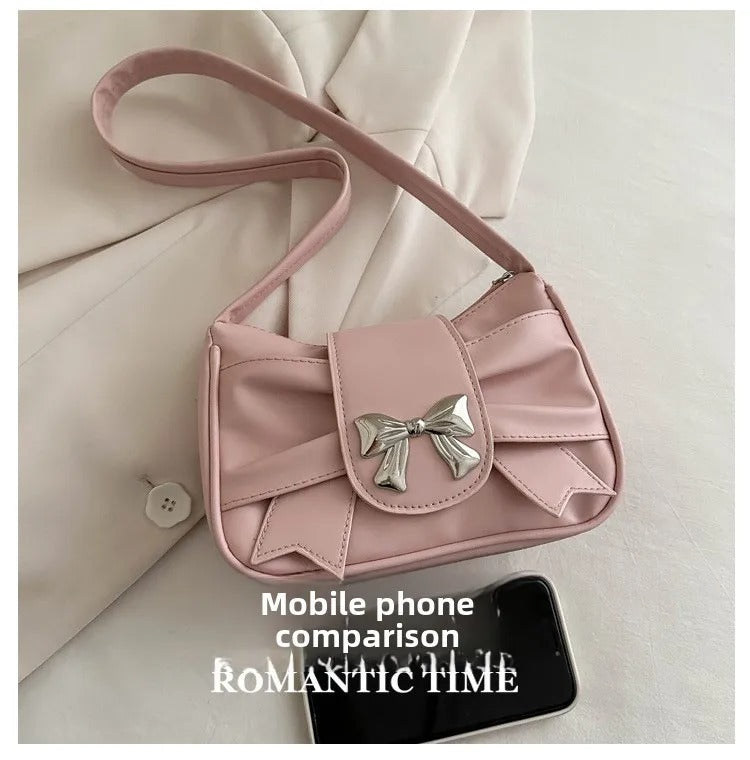 Pink Fashion Shoulder Bag With Bow