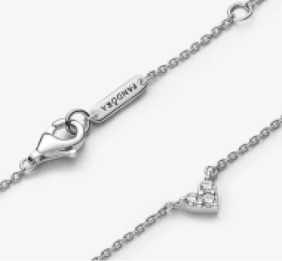 Silver Bracelet with Diamond Heart Subtle Elegance