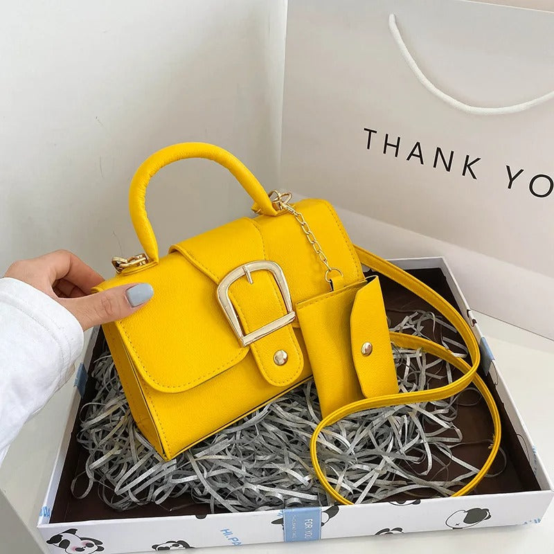 Yellow Fashion Small Shoulder Bag with Flap