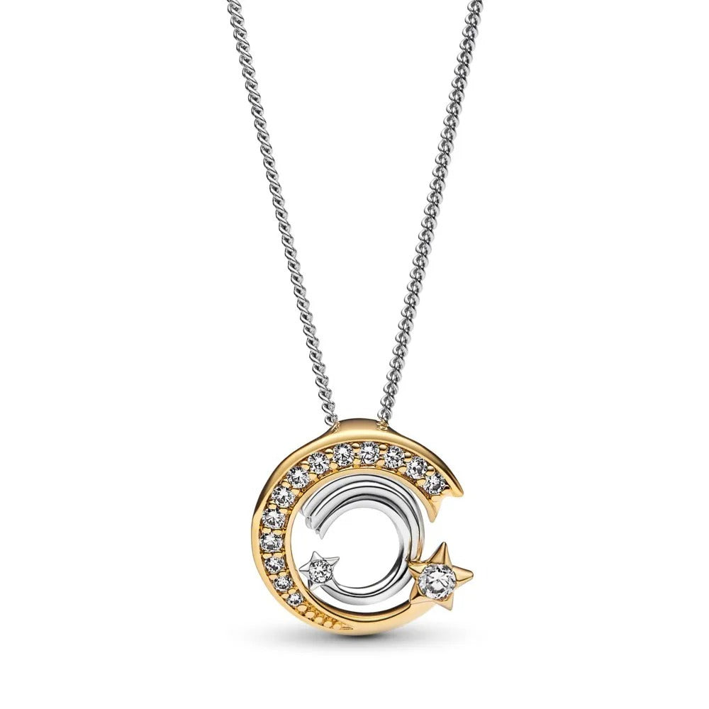 Moon and Star Necklace