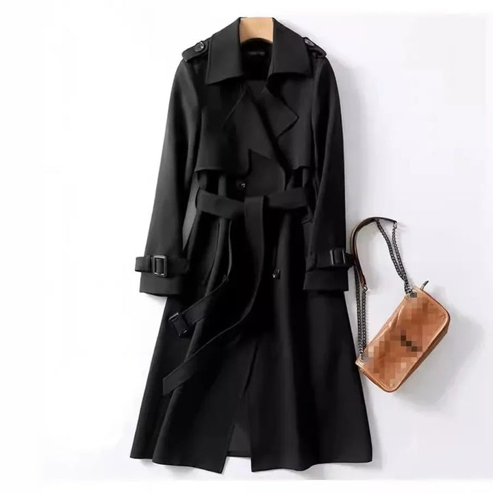 Black Double Breasted Trench Coat