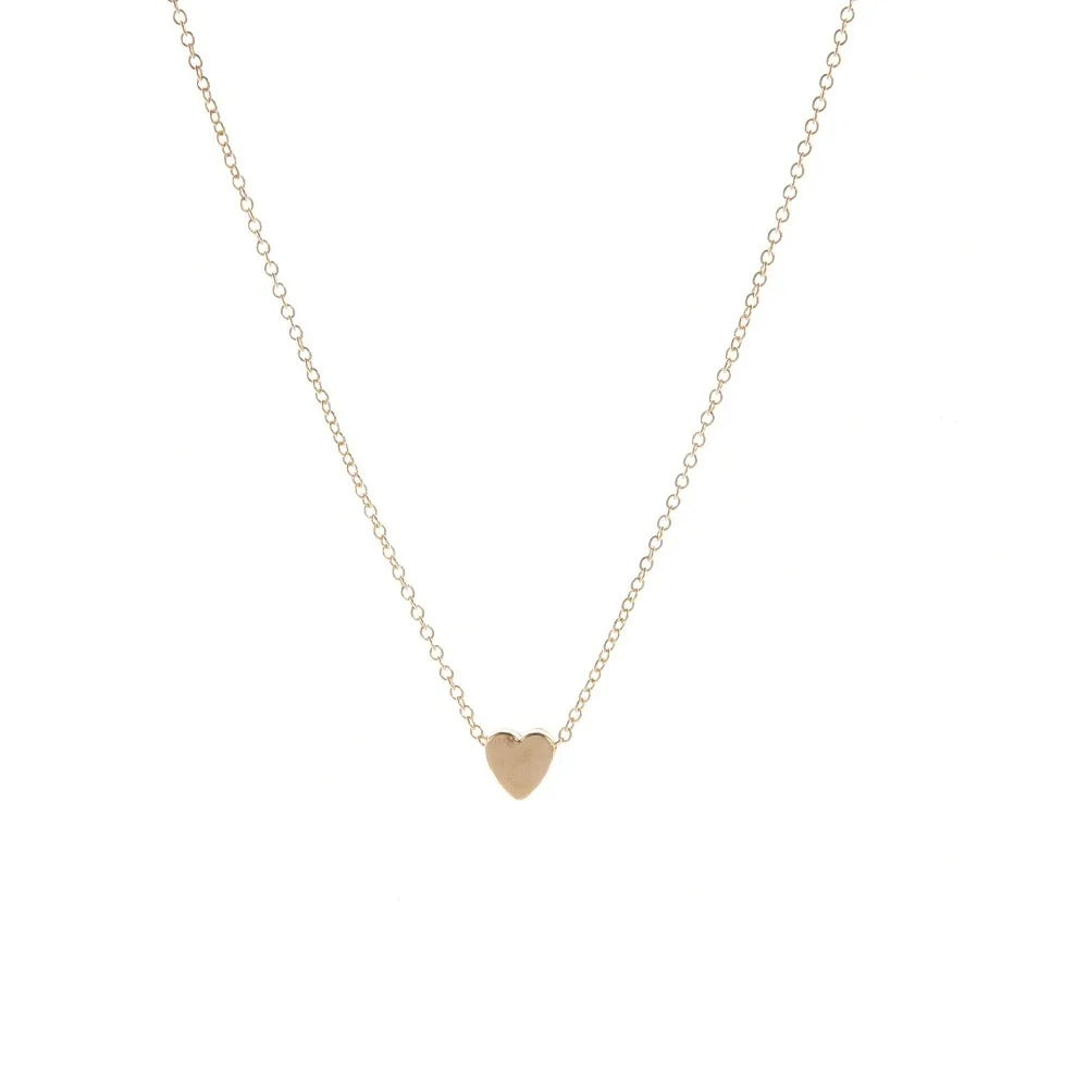 gold Simple Love Heart Necklace Elegant Jewelry