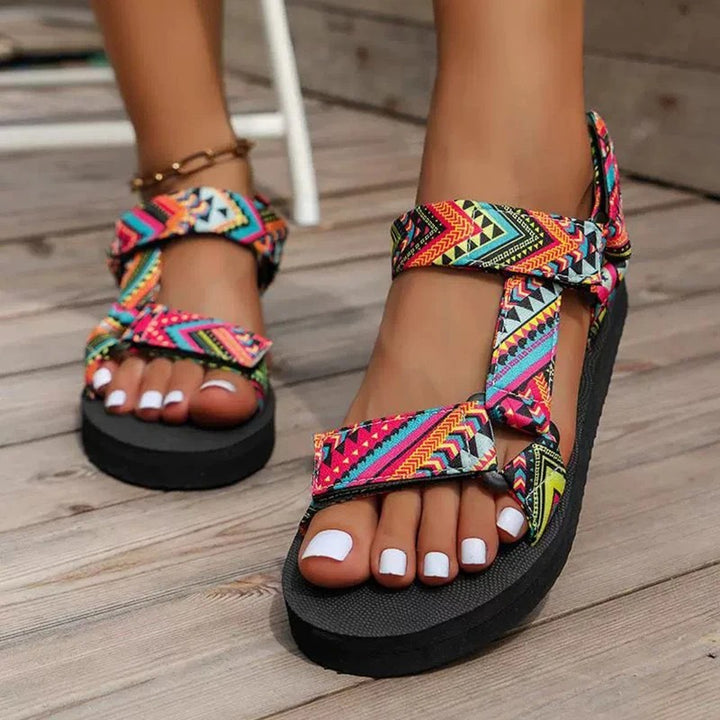 Colorful rubber-soled sandals