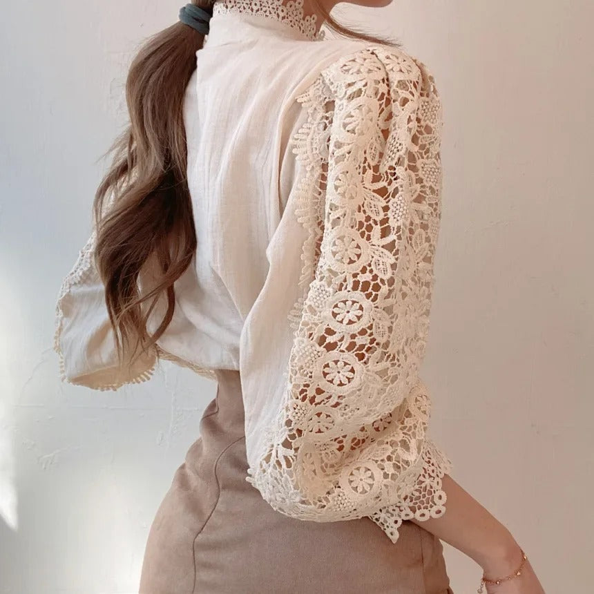 Apricot Lace Blouse