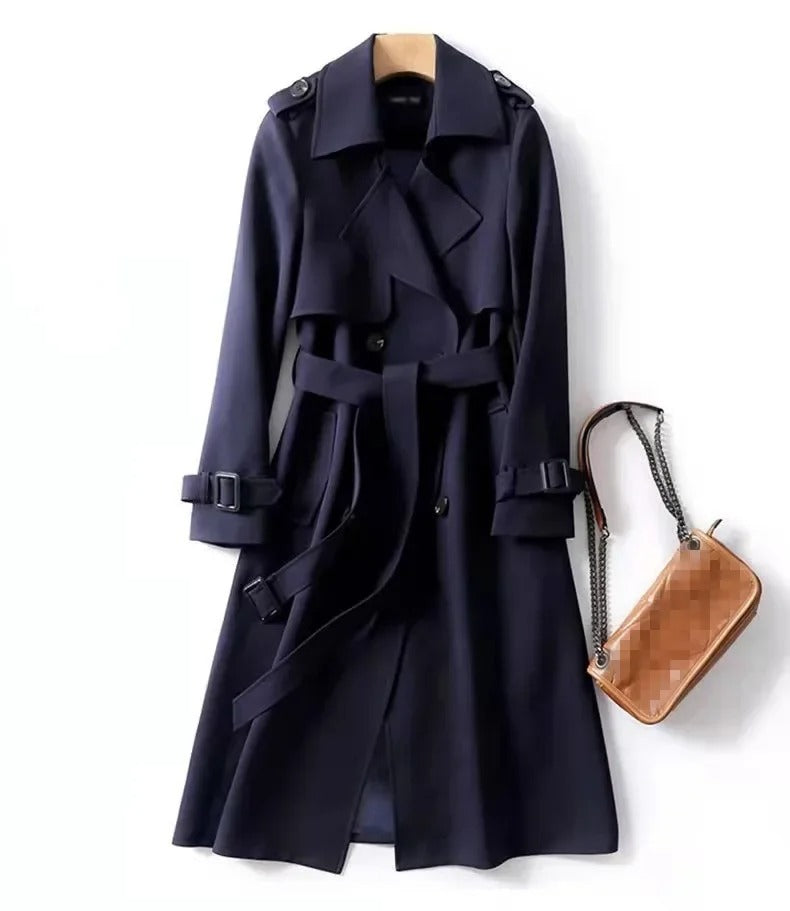 Black Double Breasted Trench Coat