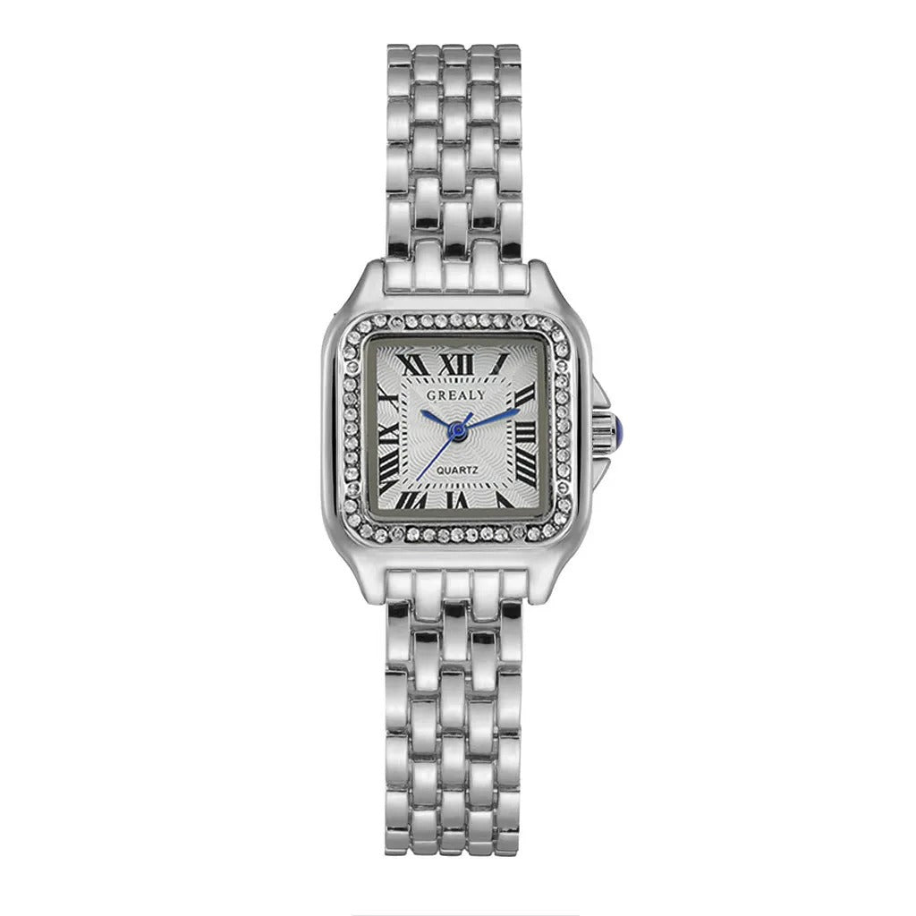 Silver Ladies Watch with Zircons