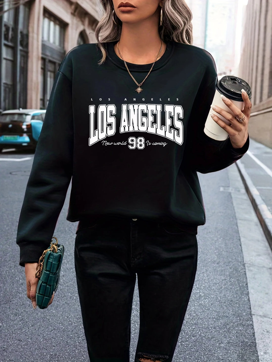 Black Los Angeles 98 Crew Neck Sweatshirt