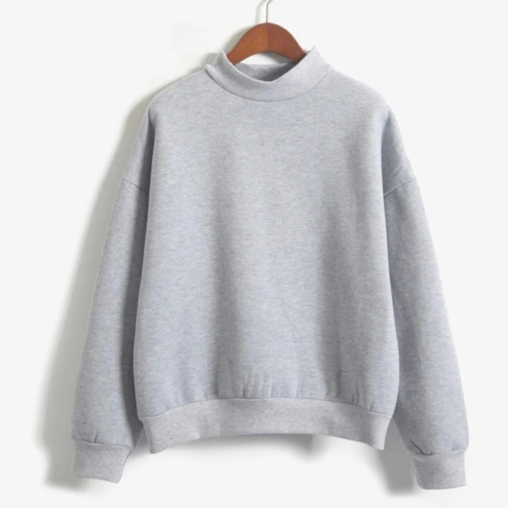 Light Gray Turtleneck Sweatshirt