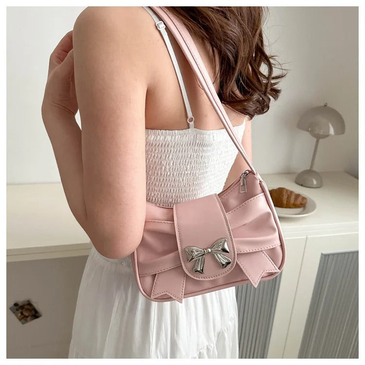 Pink Fashion Shoulder Bag With Bow