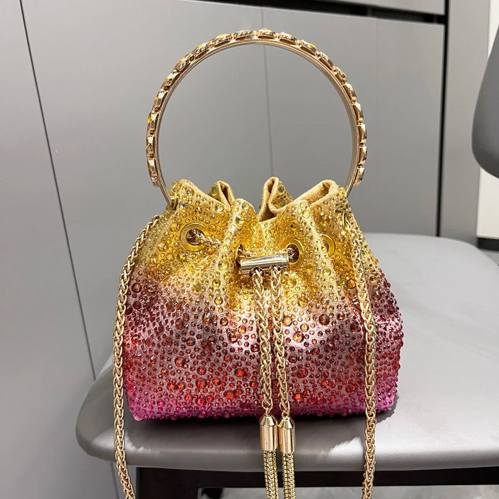 Evening Shoulder Bag with Crystals – Multicolor