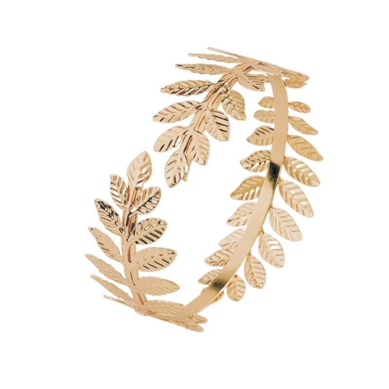 Gold Cuff Bracelet with Twig Motif