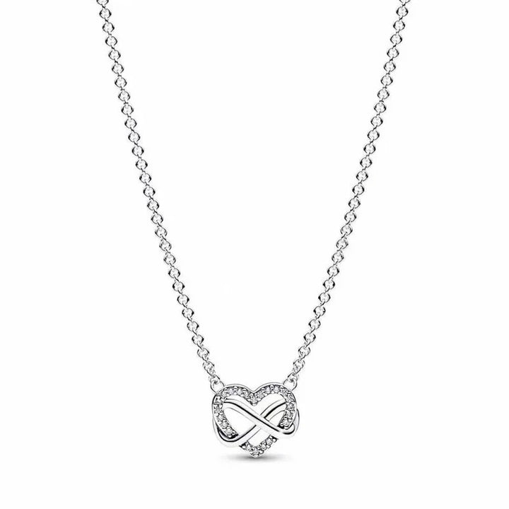 Heart Shaped Necklace with Infinity and Cubic Zirconia