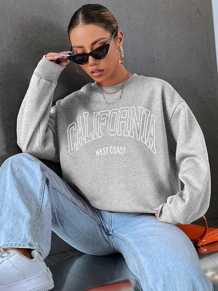 Gray Oversize Sweatshirt "California West Coast"