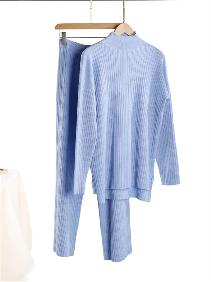 Sky blue turtleneck set