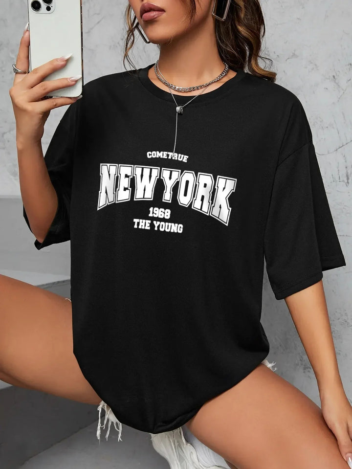 Black Oversize T-shirt 1968 New York