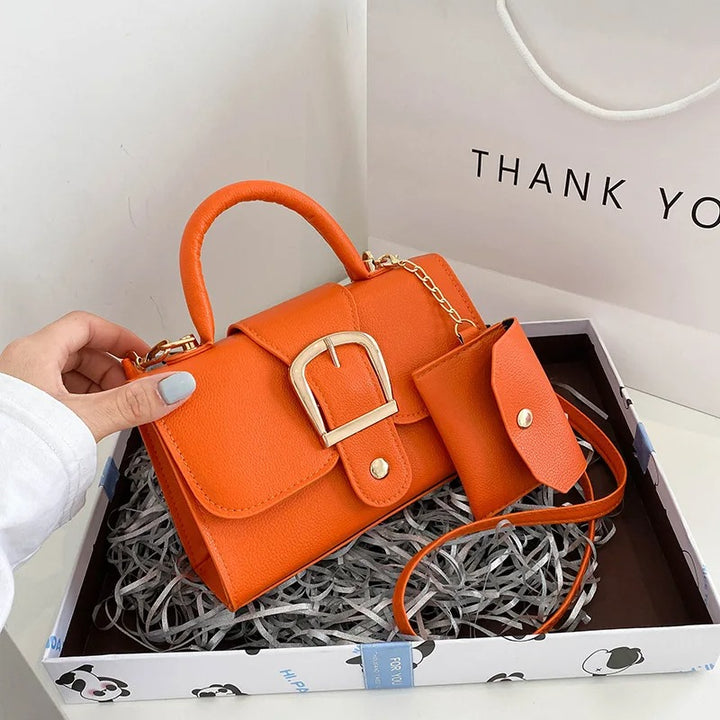 Orange Fashion Small Shoulder Bag with Flap