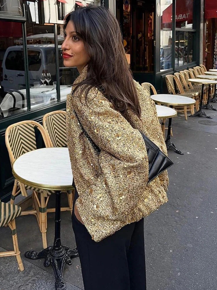 Gold Sparkle Sequin Jacket