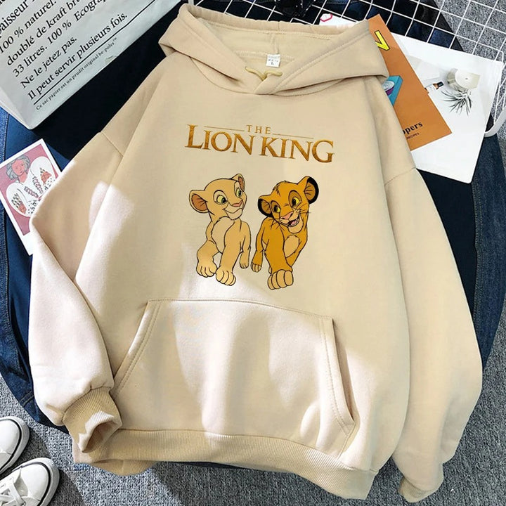 Beige Lion King Hoodie Casual Oversize Disney