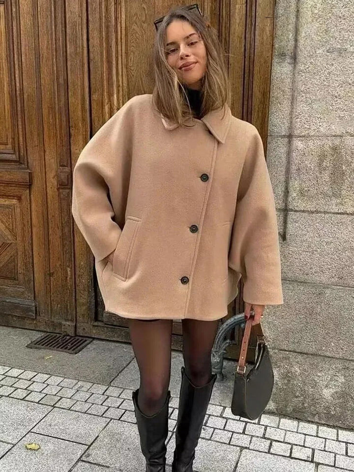 Khaki Single Breasted Wool Jacket