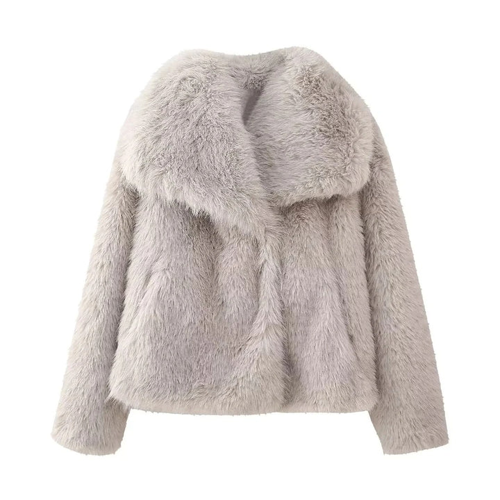 Gray Faux Fur Jacket