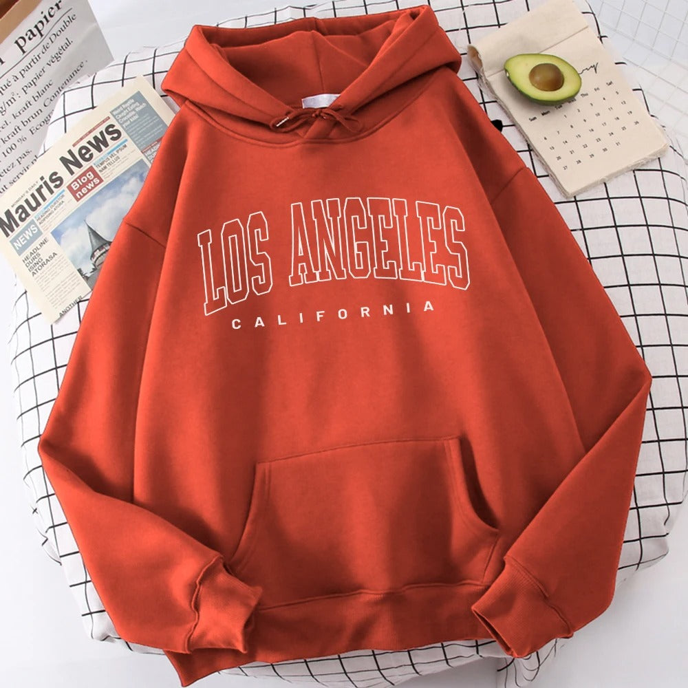 Brick red Los Angeles Art Letter Design sweatshirt