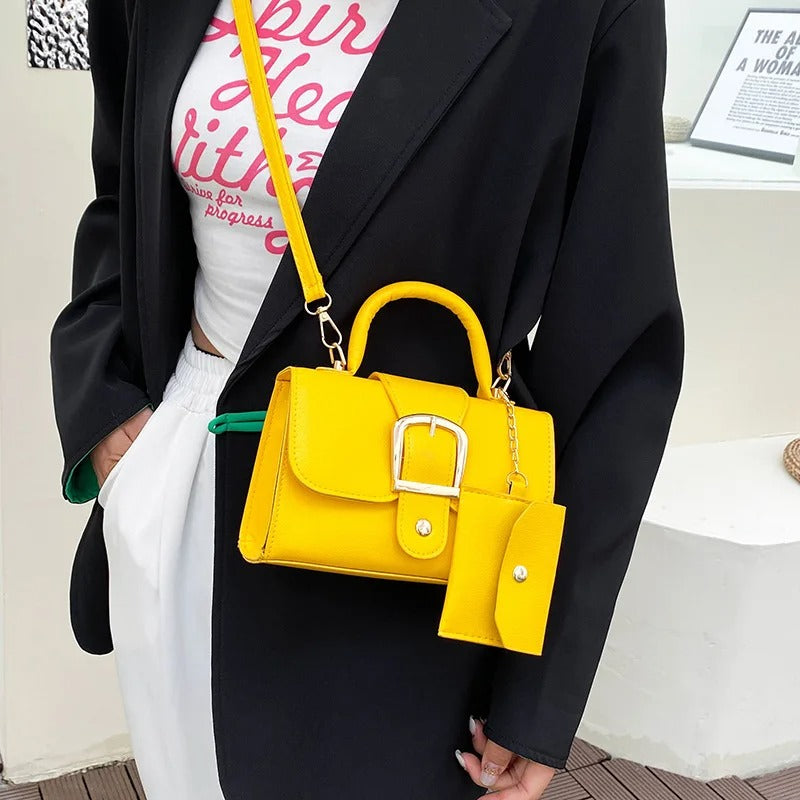 Yellow Fashion Small Shoulder Bag with Flap