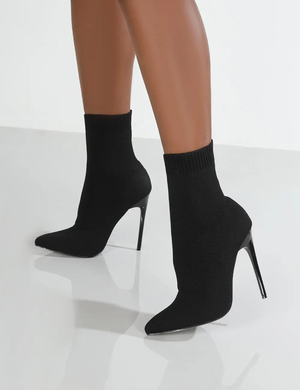 Women's high heel ankle boots - elegant and sexy - black