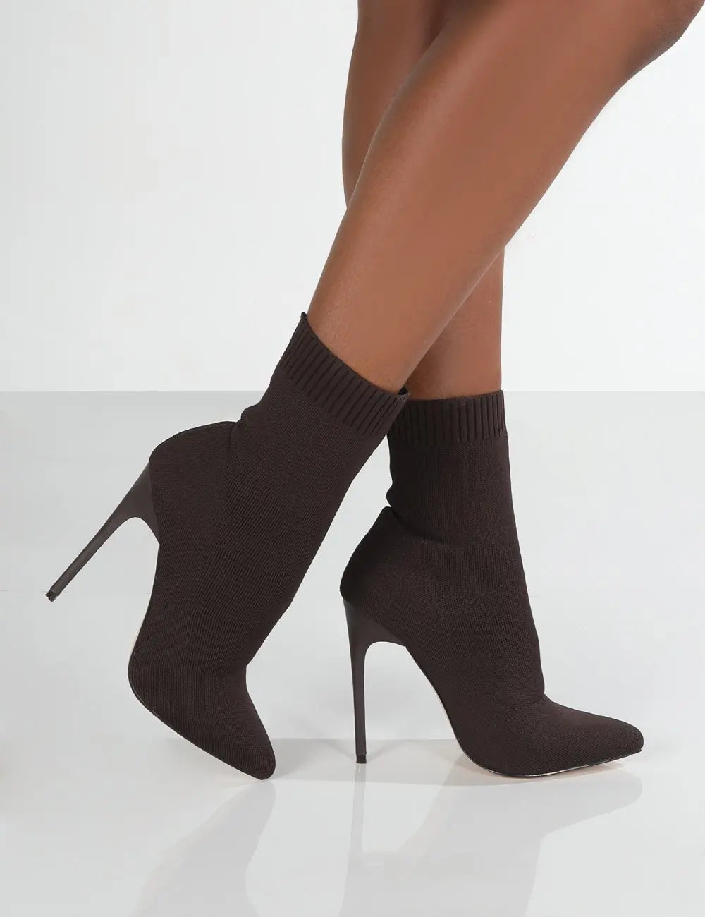 Women's high heel ankle boots - elegant and sexy - black