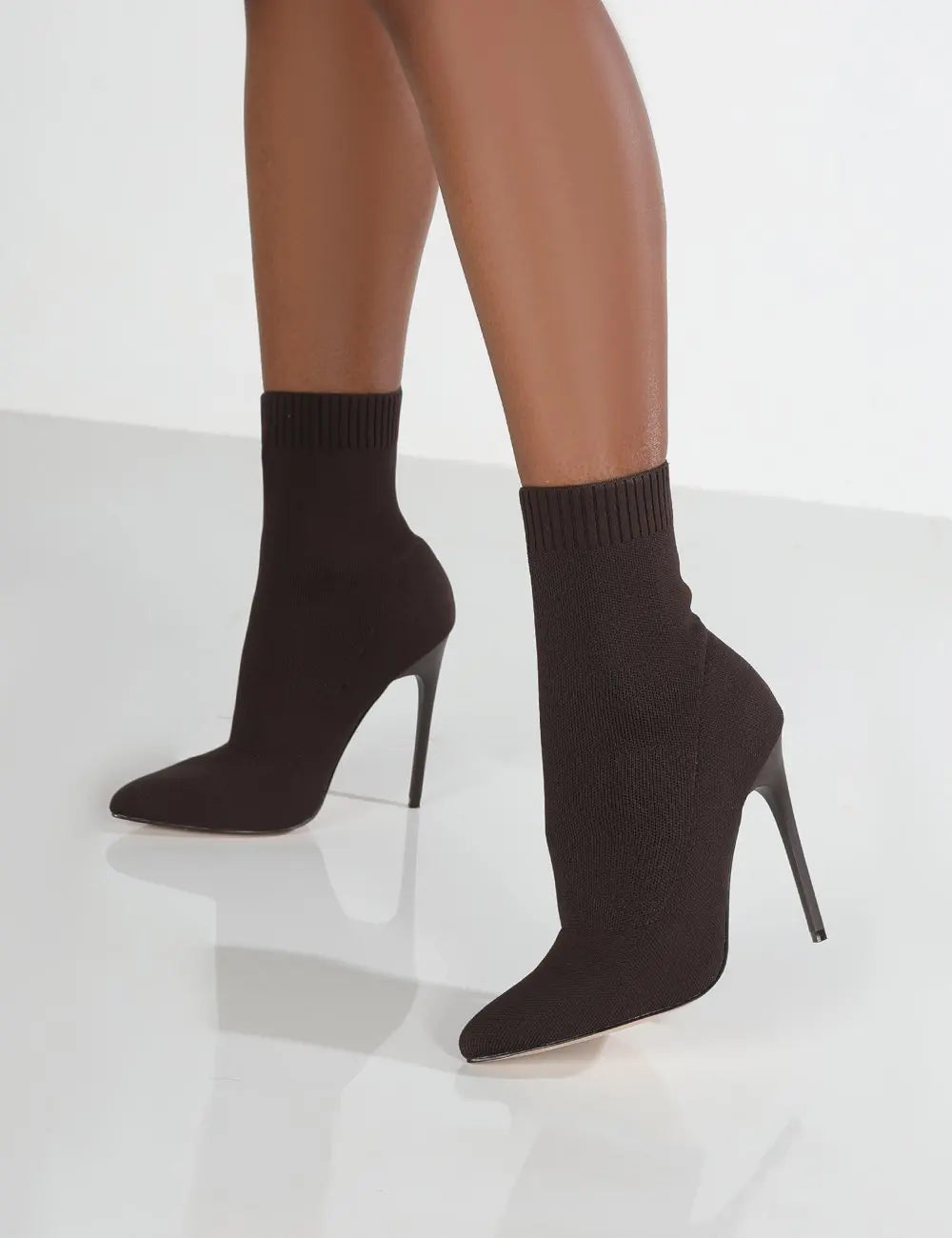 Women's high heel ankle boots - elegant and sexy - black