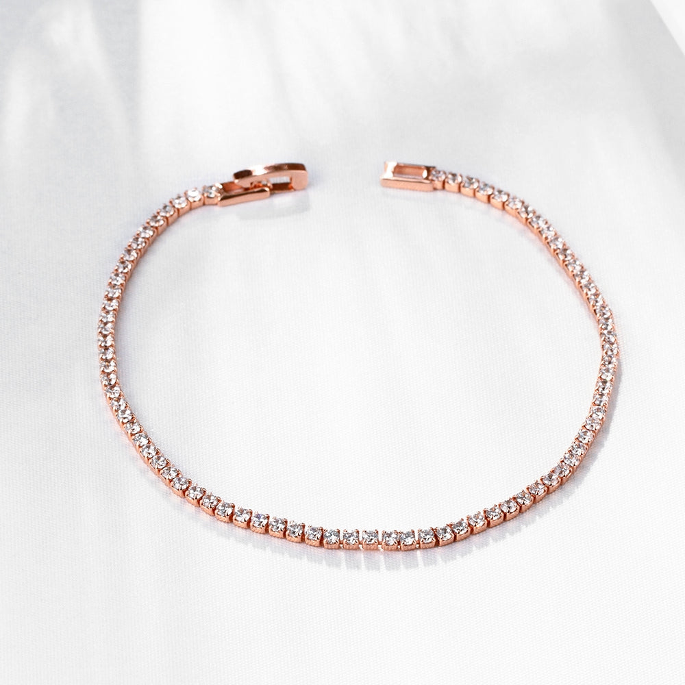 Pink Tennis Bracelet with Cubic Zirconia