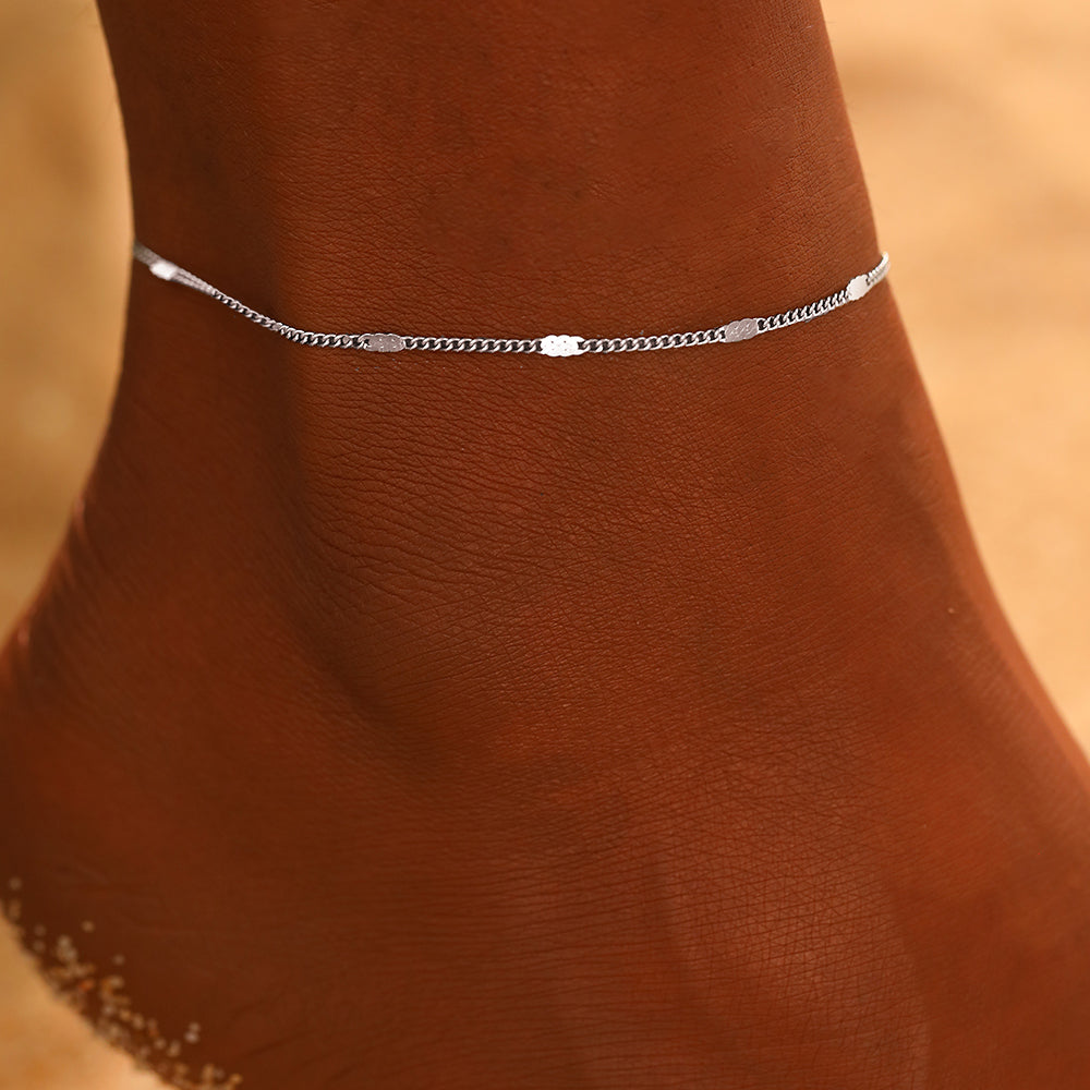 Silver Stainless Steel Ankle Bracelet