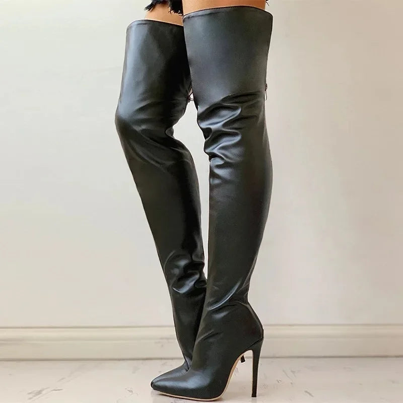 Women's high heel boots - elegant over the knee boots