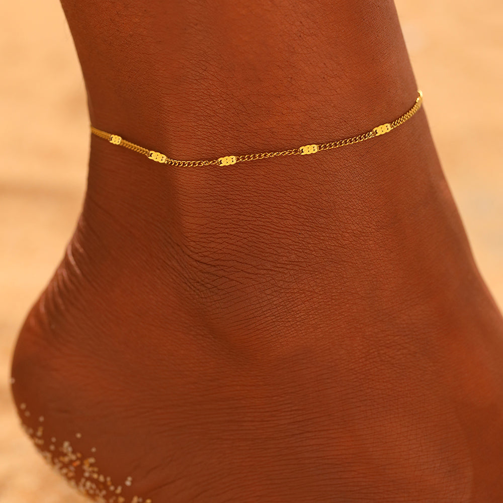 Gold Stainless Steel Ankle Bracelet