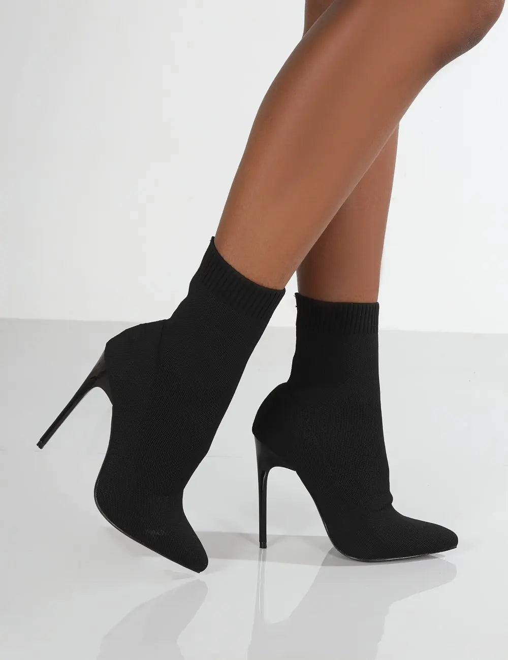 Women's high heel ankle boots - elegant and sexy - black