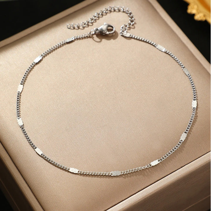 Silver Stainless Steel Ankle Bracelet