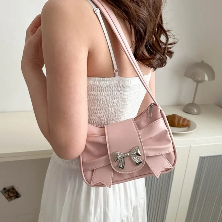 Pink Fashion Shoulder Bag With Bow