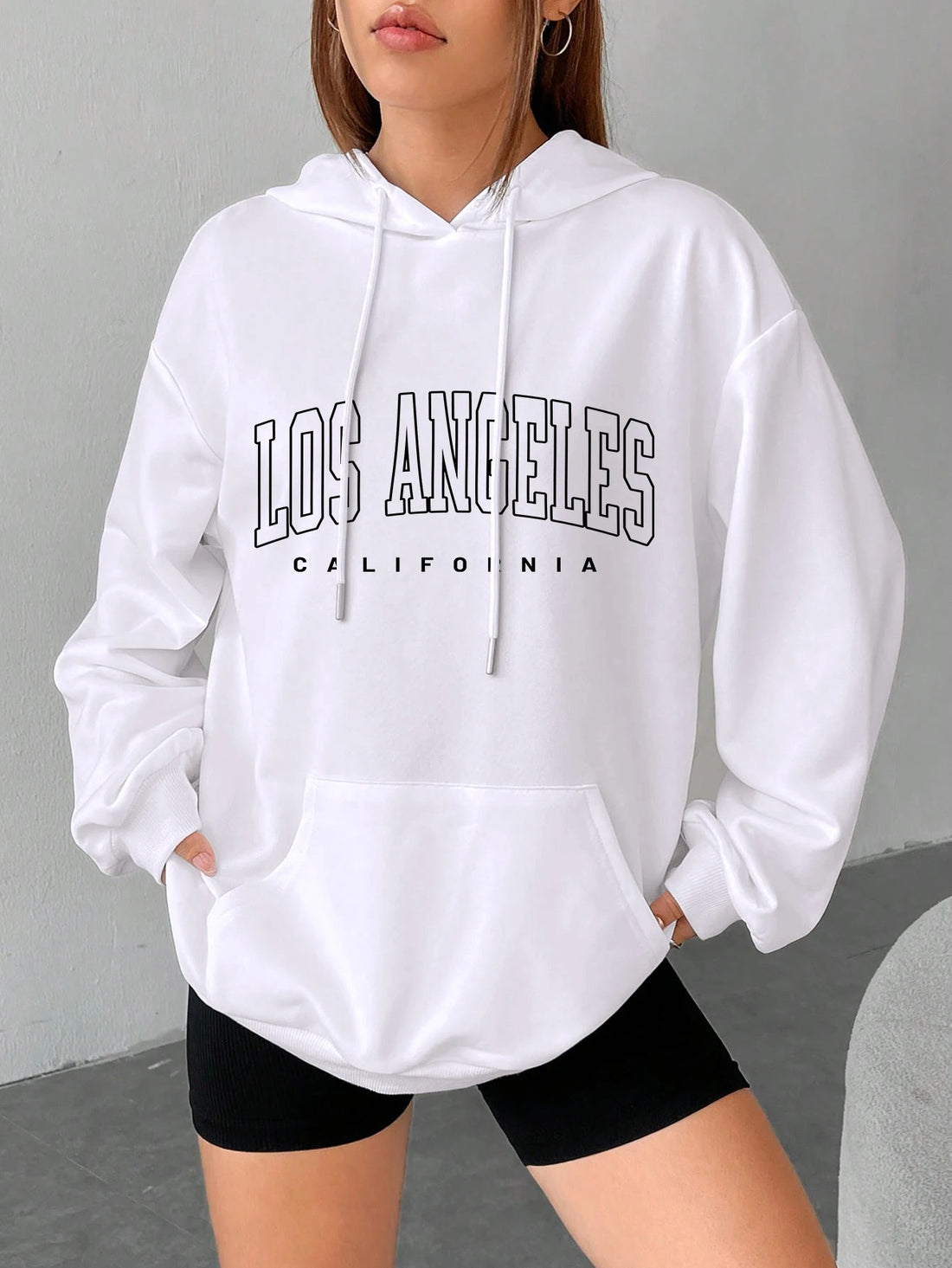 Los Angeles Art Letter Design White Sweatshirt