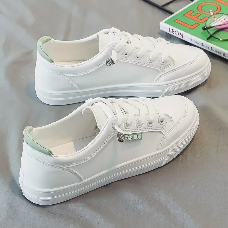 White Green Women's Sports Sneakers