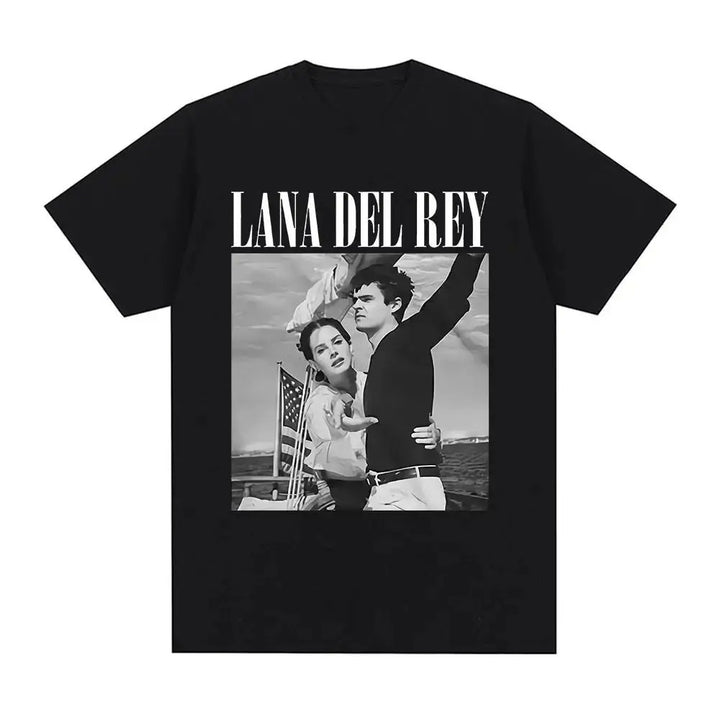 Black T-Shirt with Lana Del Rey Print